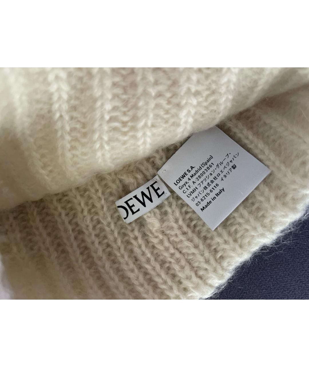 LOEWE Бежевая шерстяная шапка, фото 4
