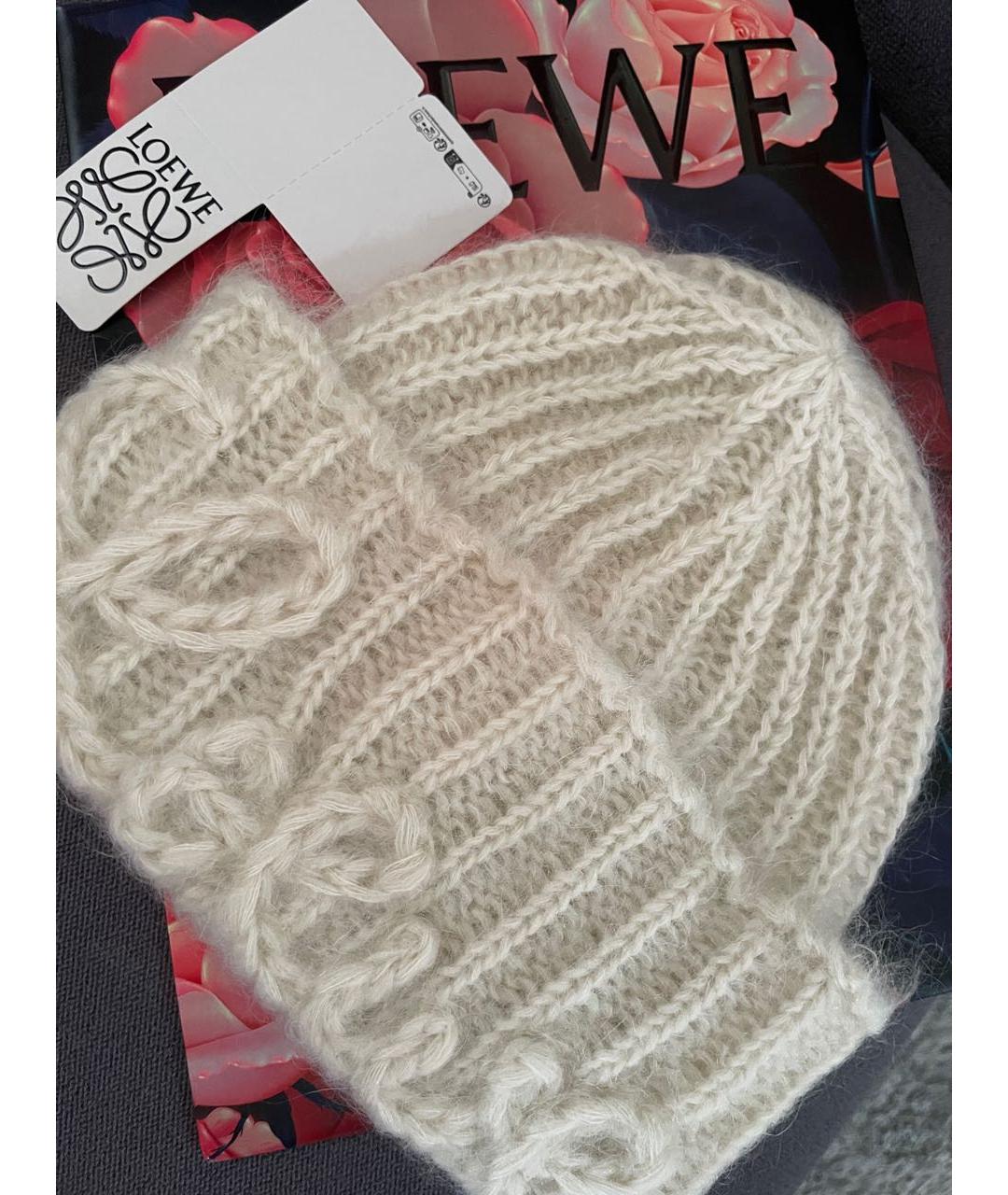 LOEWE Бежевая шерстяная шапка, фото 3