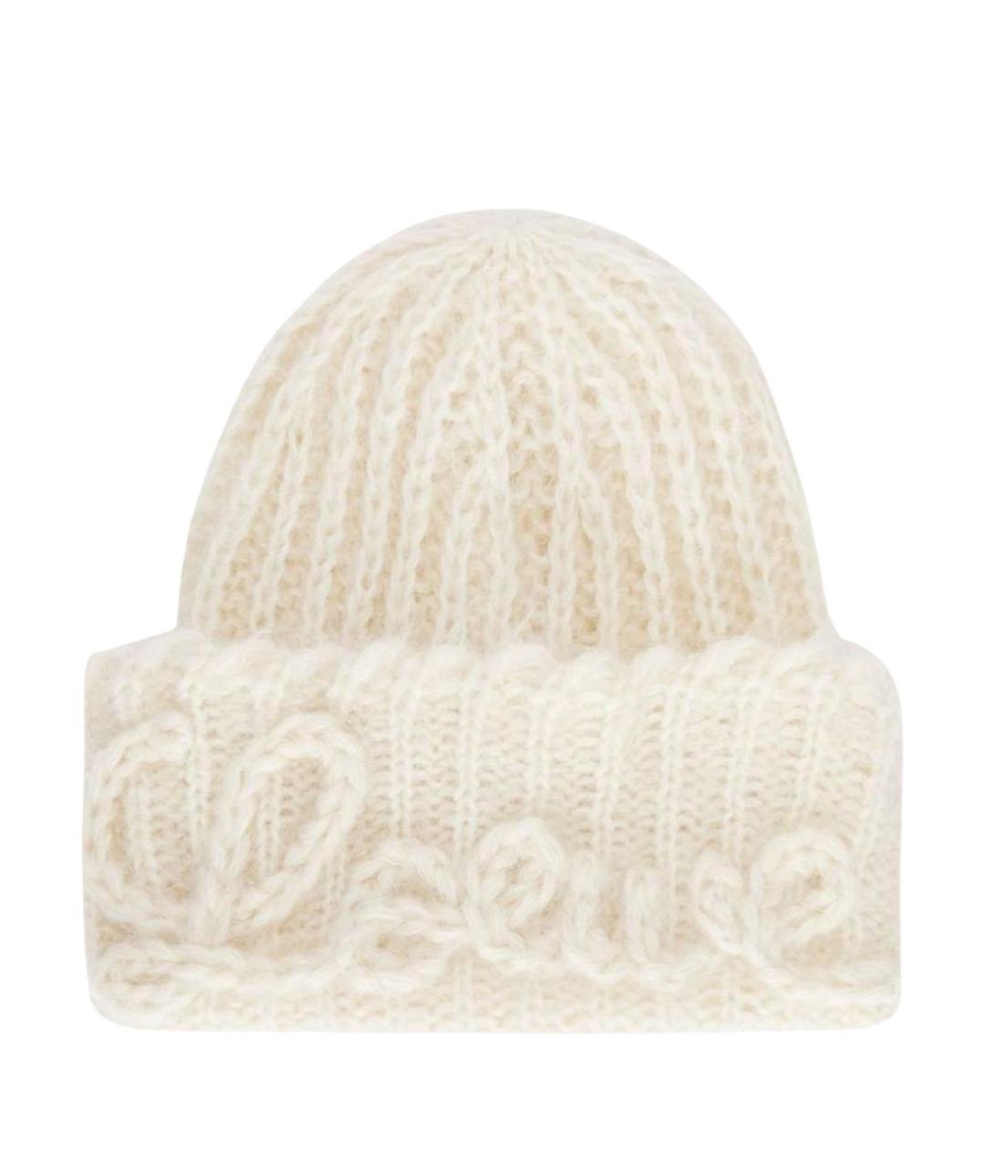 LOEWE Бежевая шерстяная шапка, фото 6