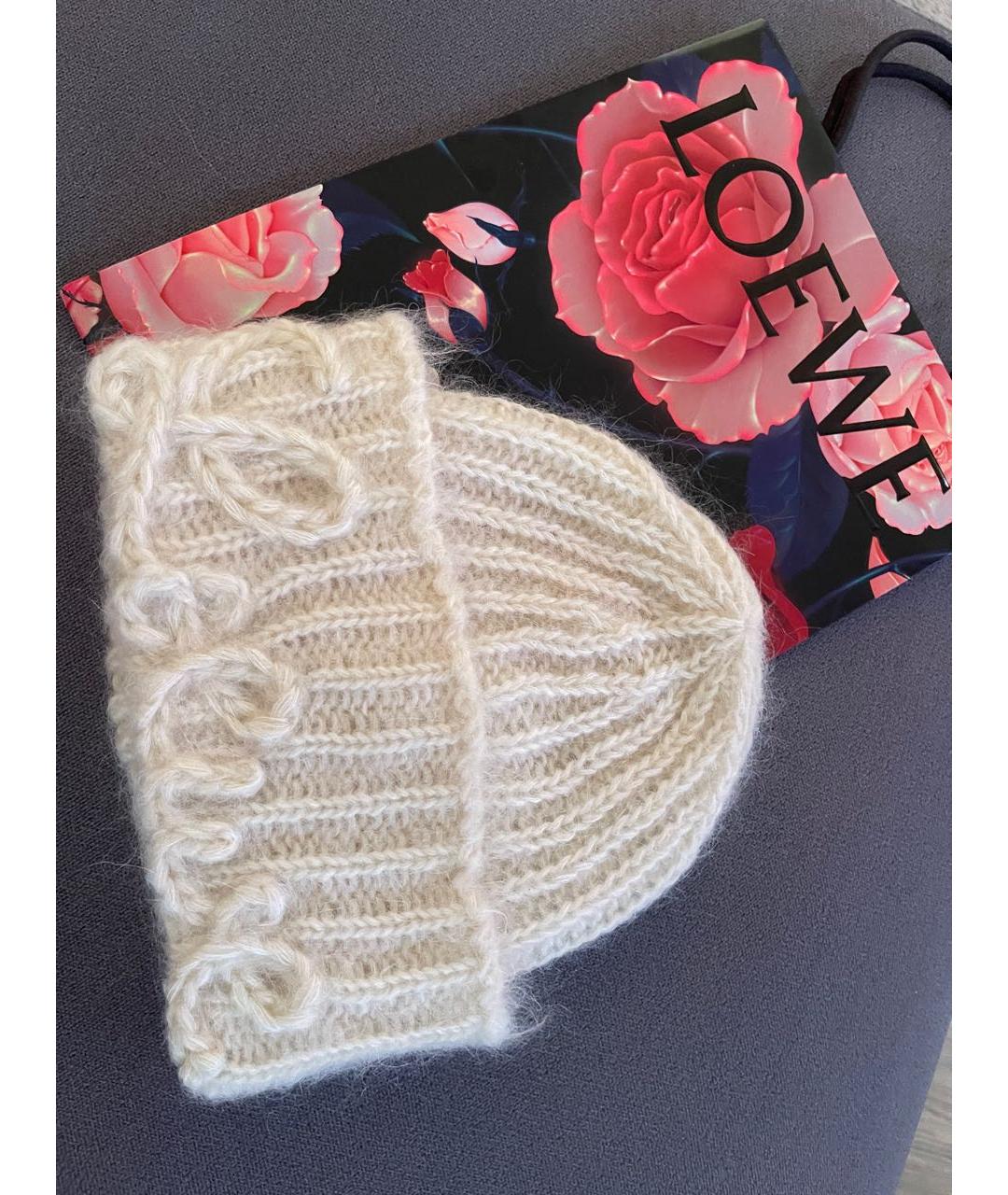 LOEWE Бежевая шерстяная шапка, фото 5