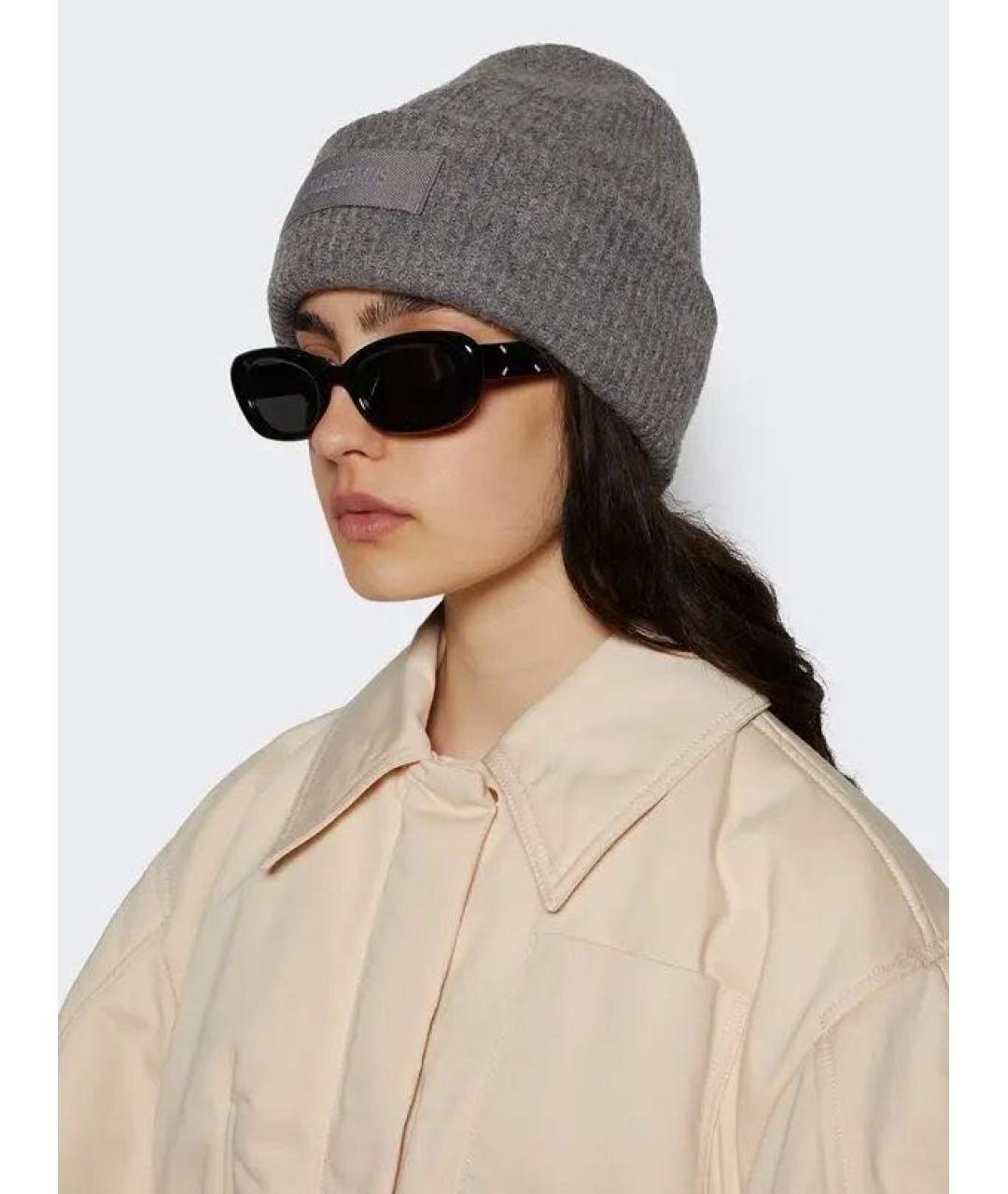 JACQUEMUS Серая шерстяная шапка, фото 4