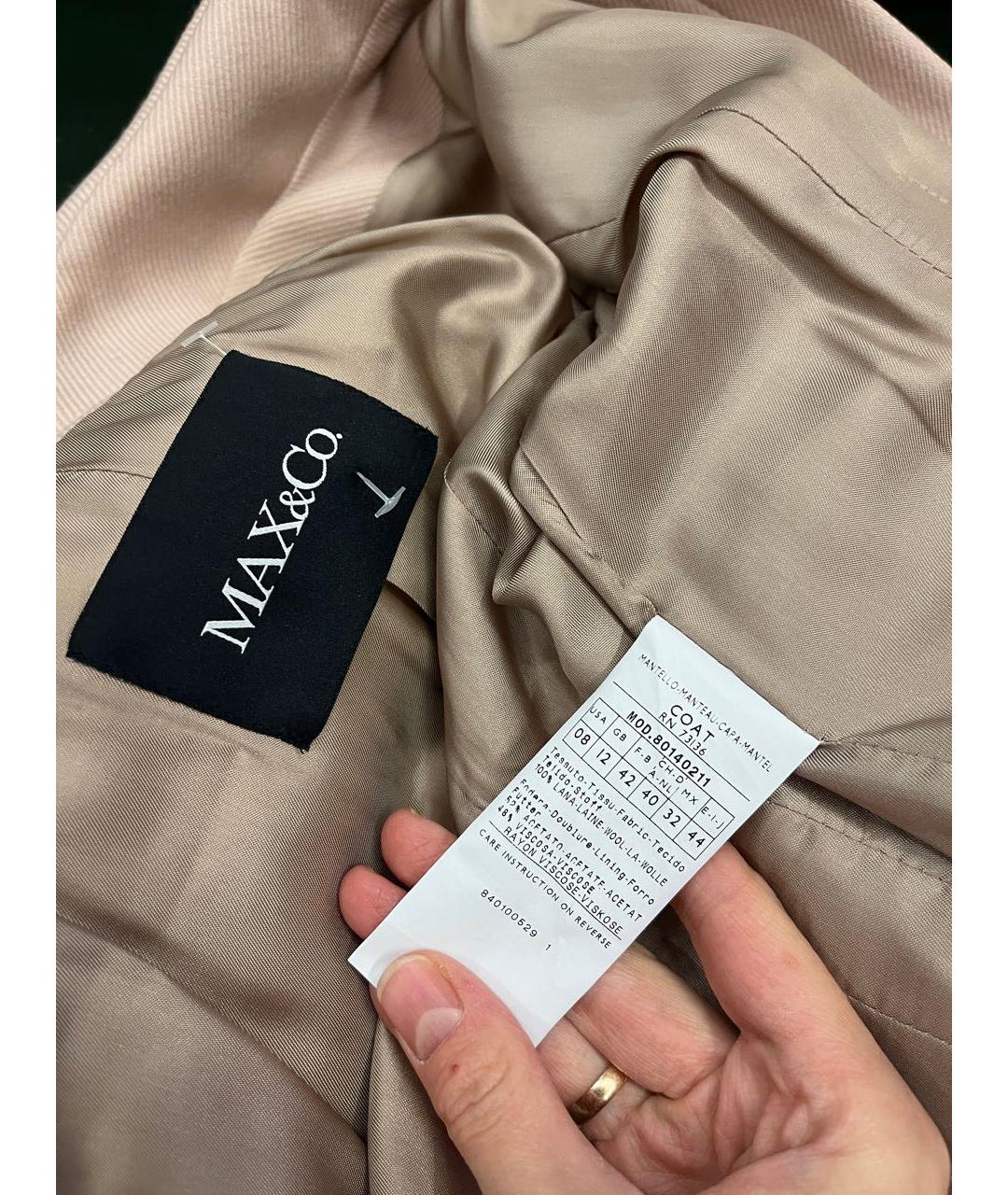 MAX&CO Бежевое шерстяное пальто, фото 4