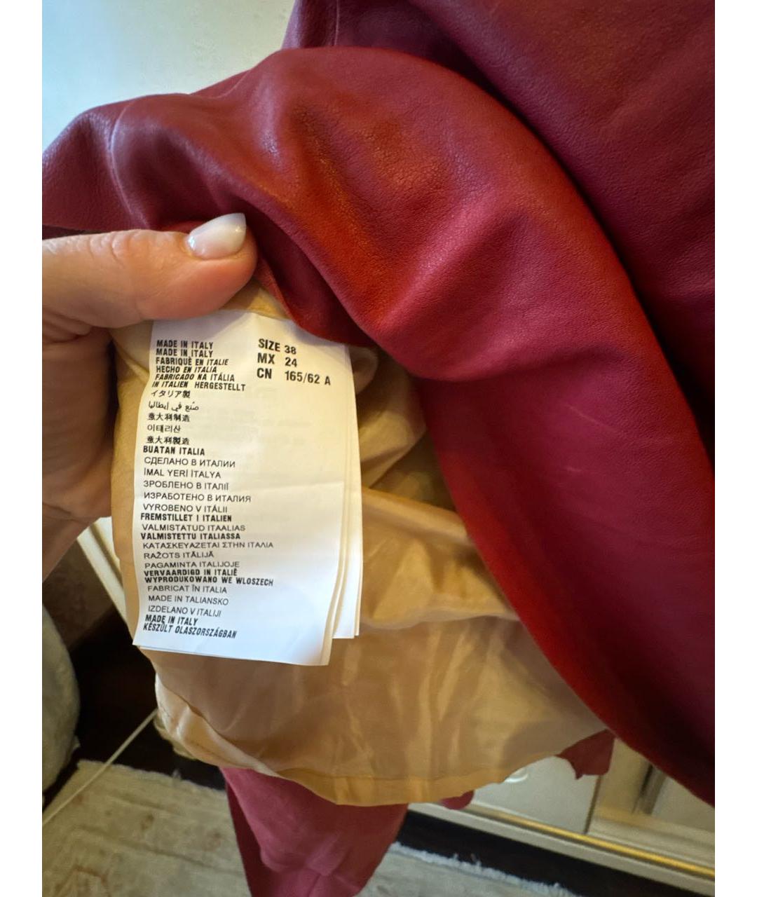 MIU MIU Красная кожаная юбка мини, фото 6