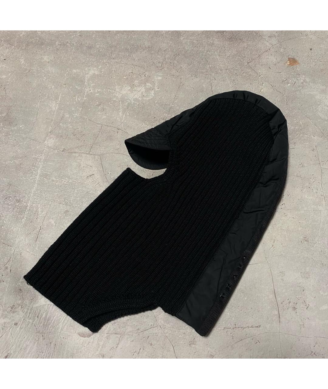 PRADA Черная шерстяная шапка, фото 4