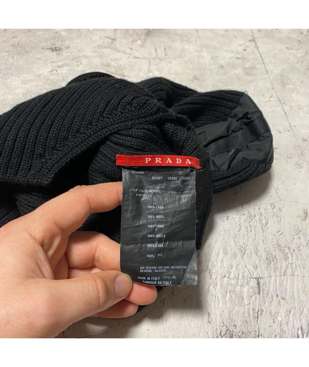 PRADA Черная шерстяная шапка, фото 5