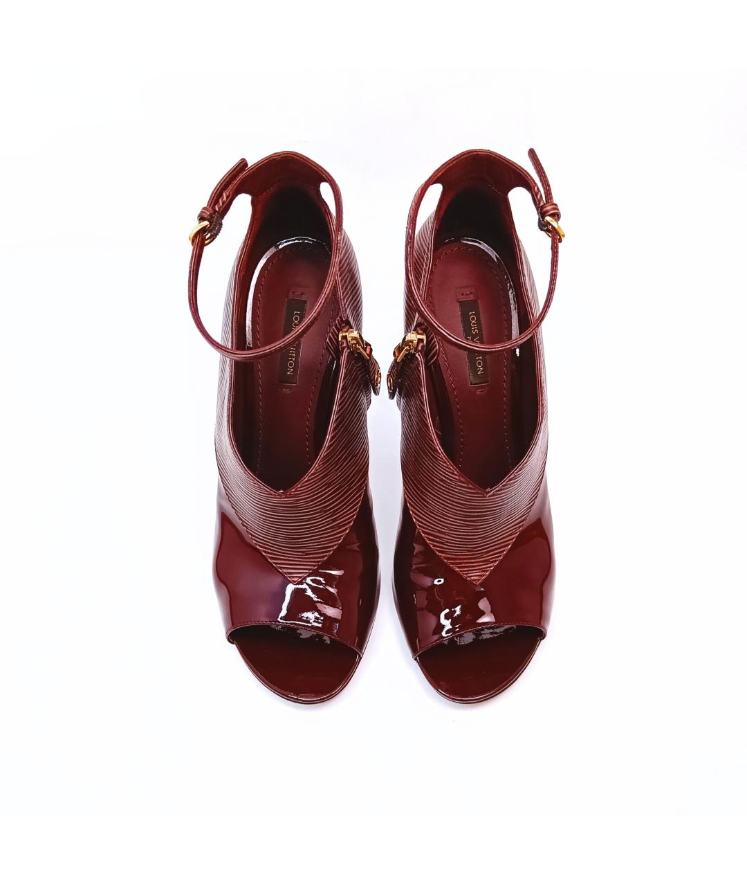 LOUIS VUITTON Бордовые туфли из лакированной кожи, фото 4