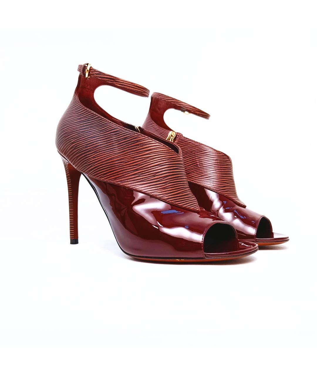 LOUIS VUITTON Бордовые туфли из лакированной кожи, фото 6