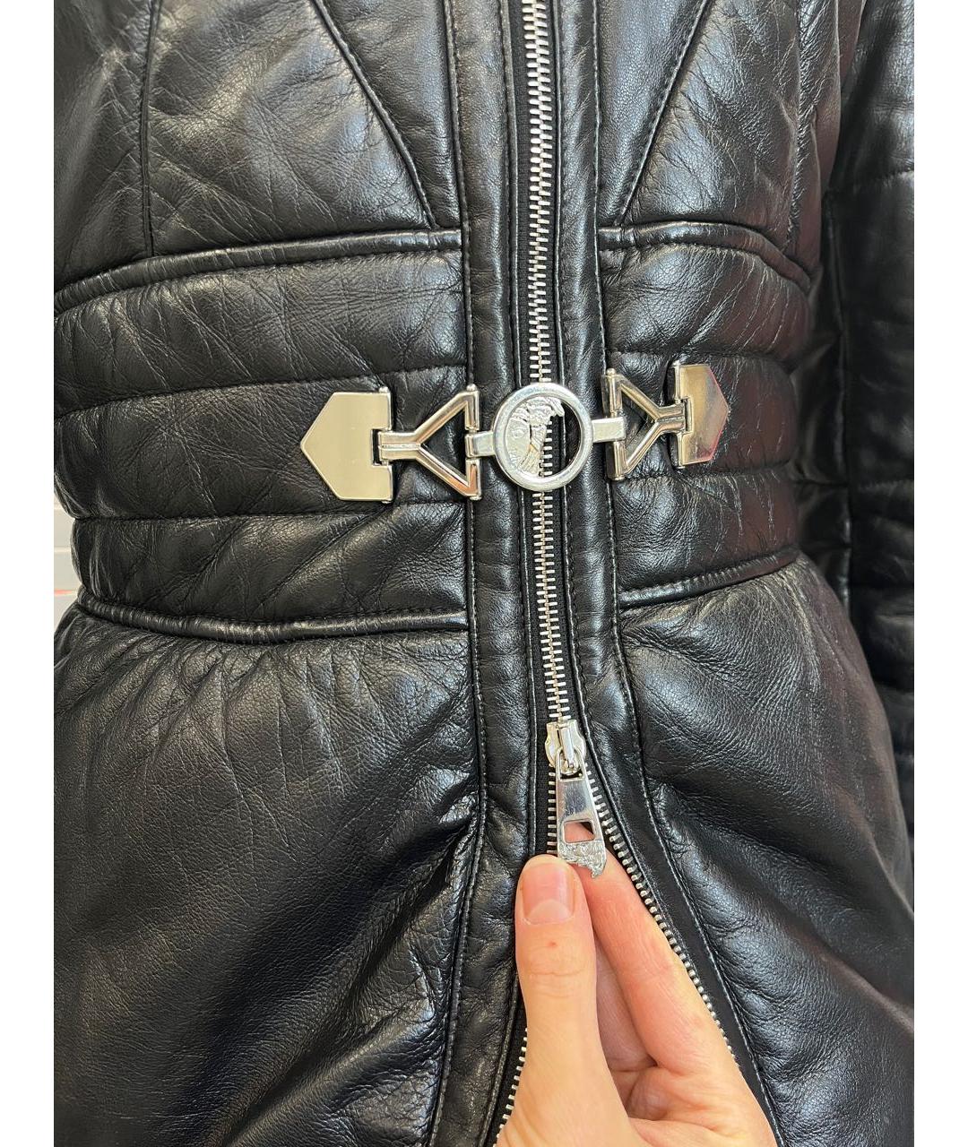 VERSACE Черная кожаная куртка, фото 7