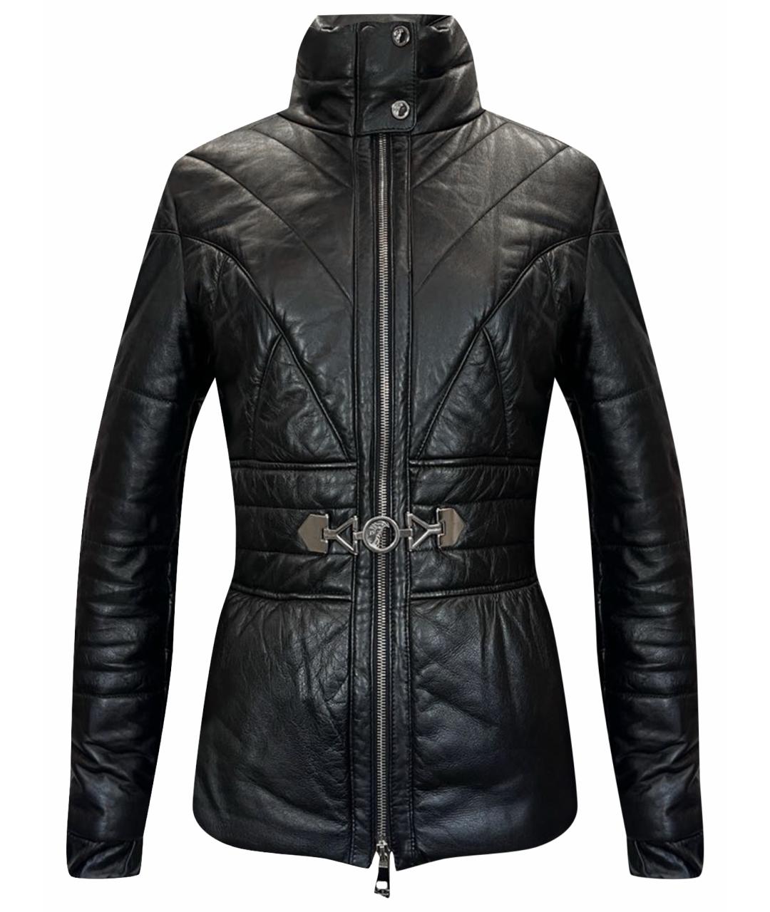 VERSACE Черная кожаная куртка, фото 1