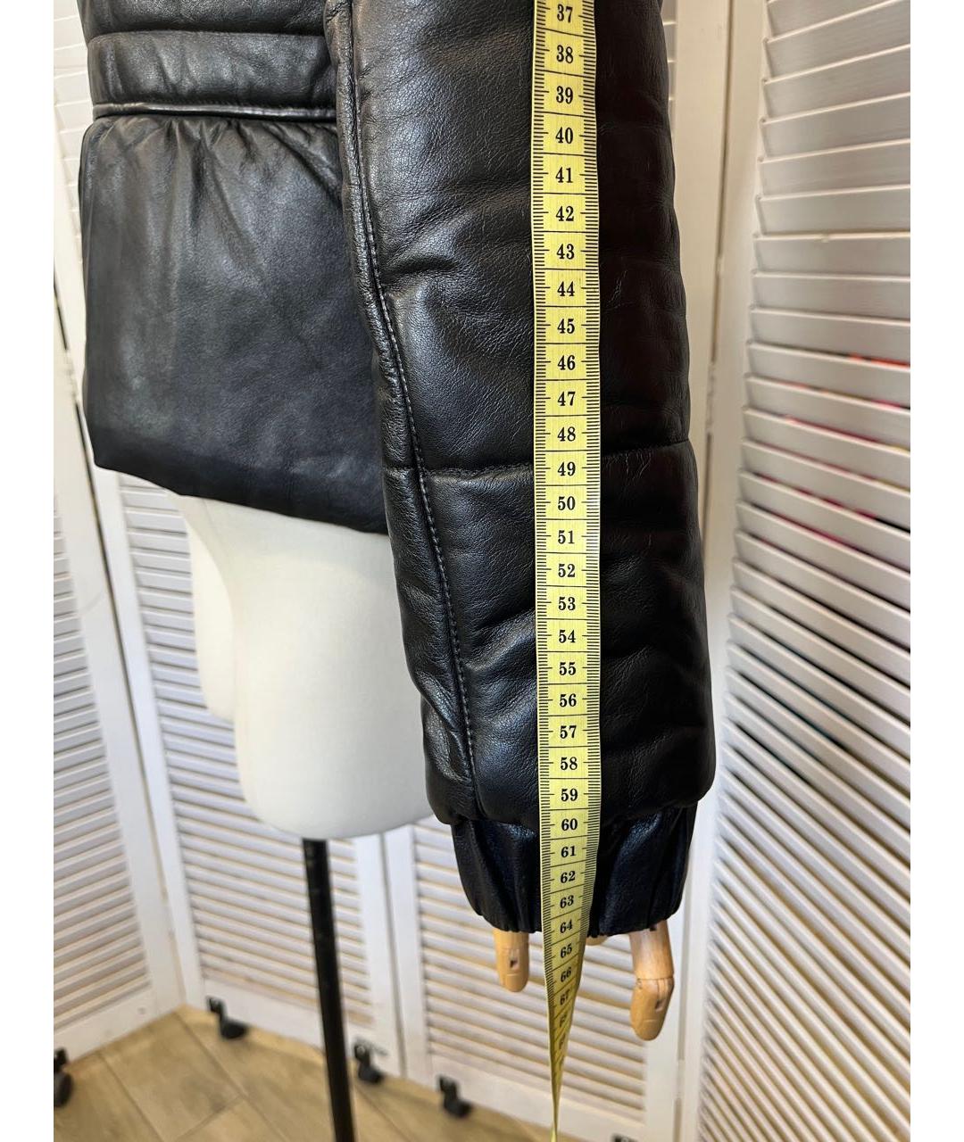 VERSACE Черная кожаная куртка, фото 5