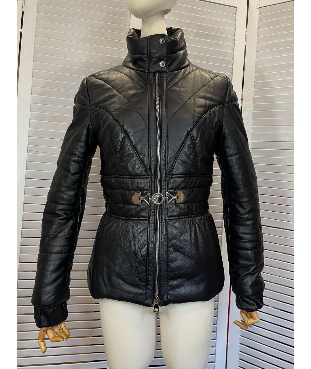 VERSACE Черная кожаная куртка, фото 9