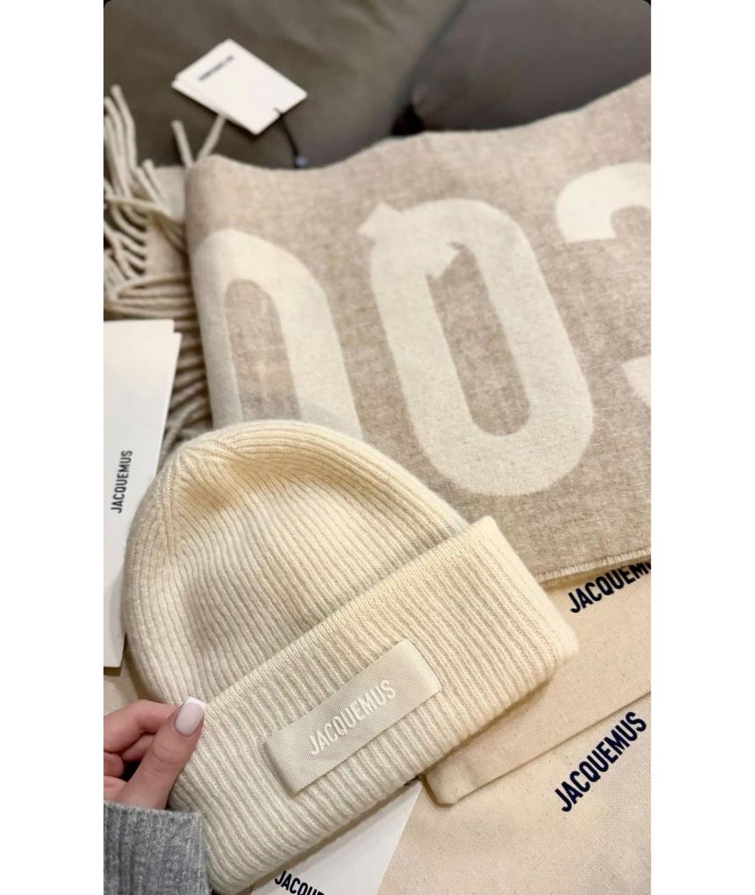 JACQUEMUS Бежевая шерстяная шапка, фото 3