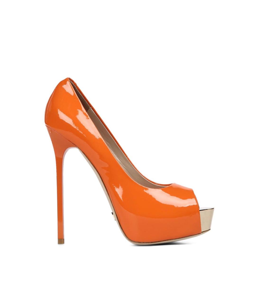 GIAN MARCO LORENZI Оранжевое туфли из лакированной кожи, фото 1