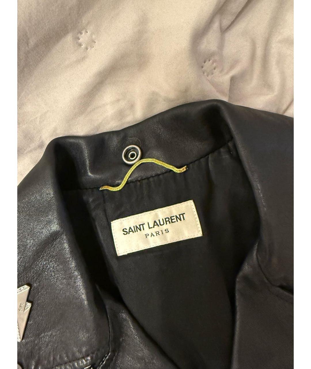 SAINT LAURENT Черная кожаная куртка, фото 6