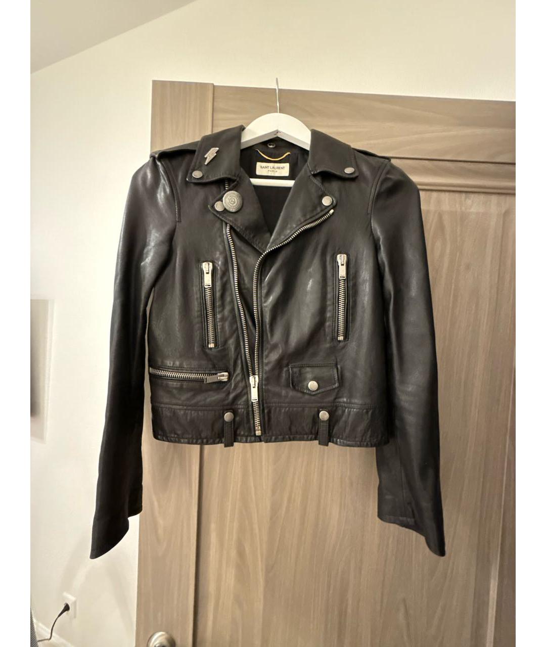 SAINT LAURENT Черная кожаная куртка, фото 7