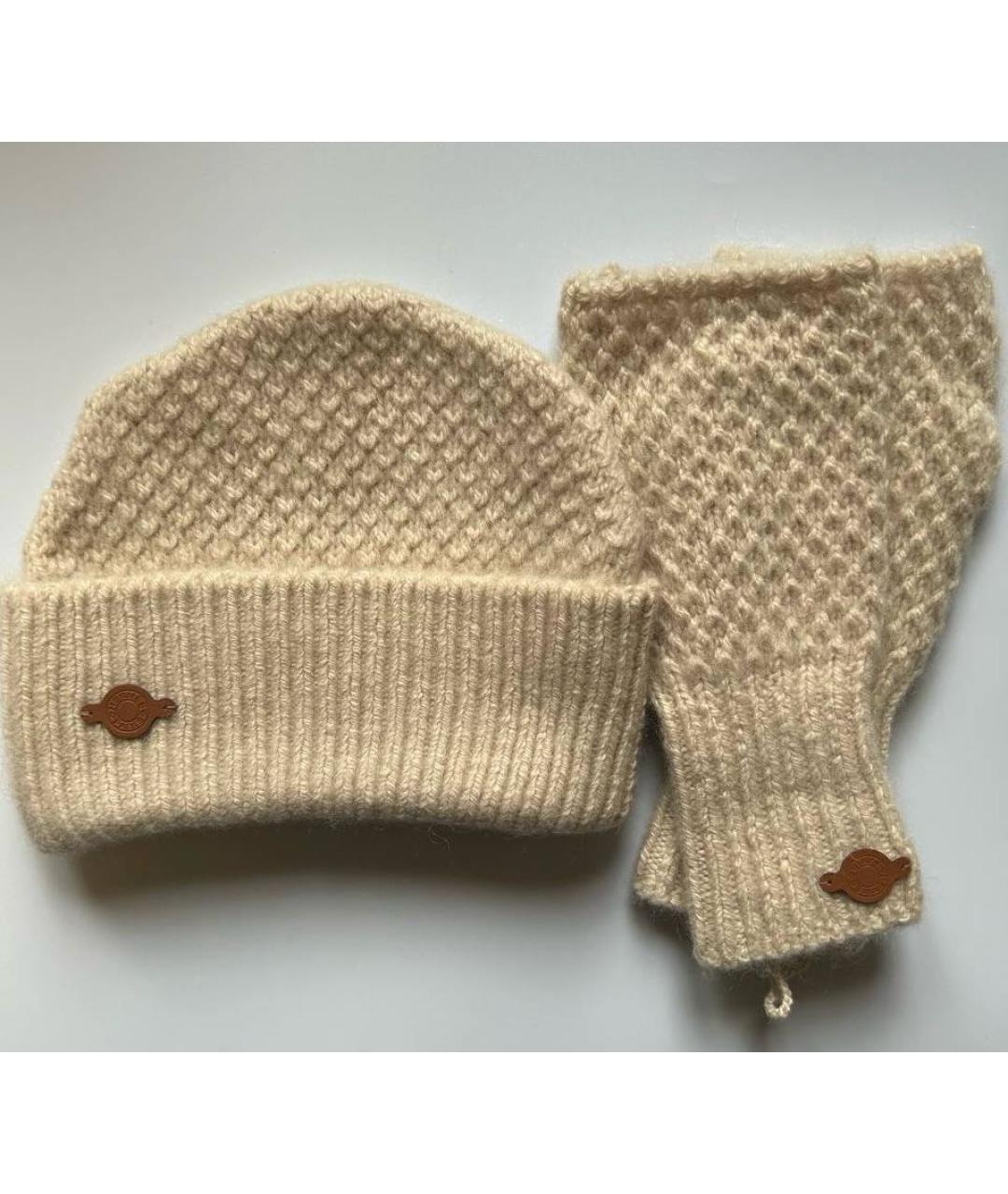 HERMES Бежевая кашемировая шапка, фото 4