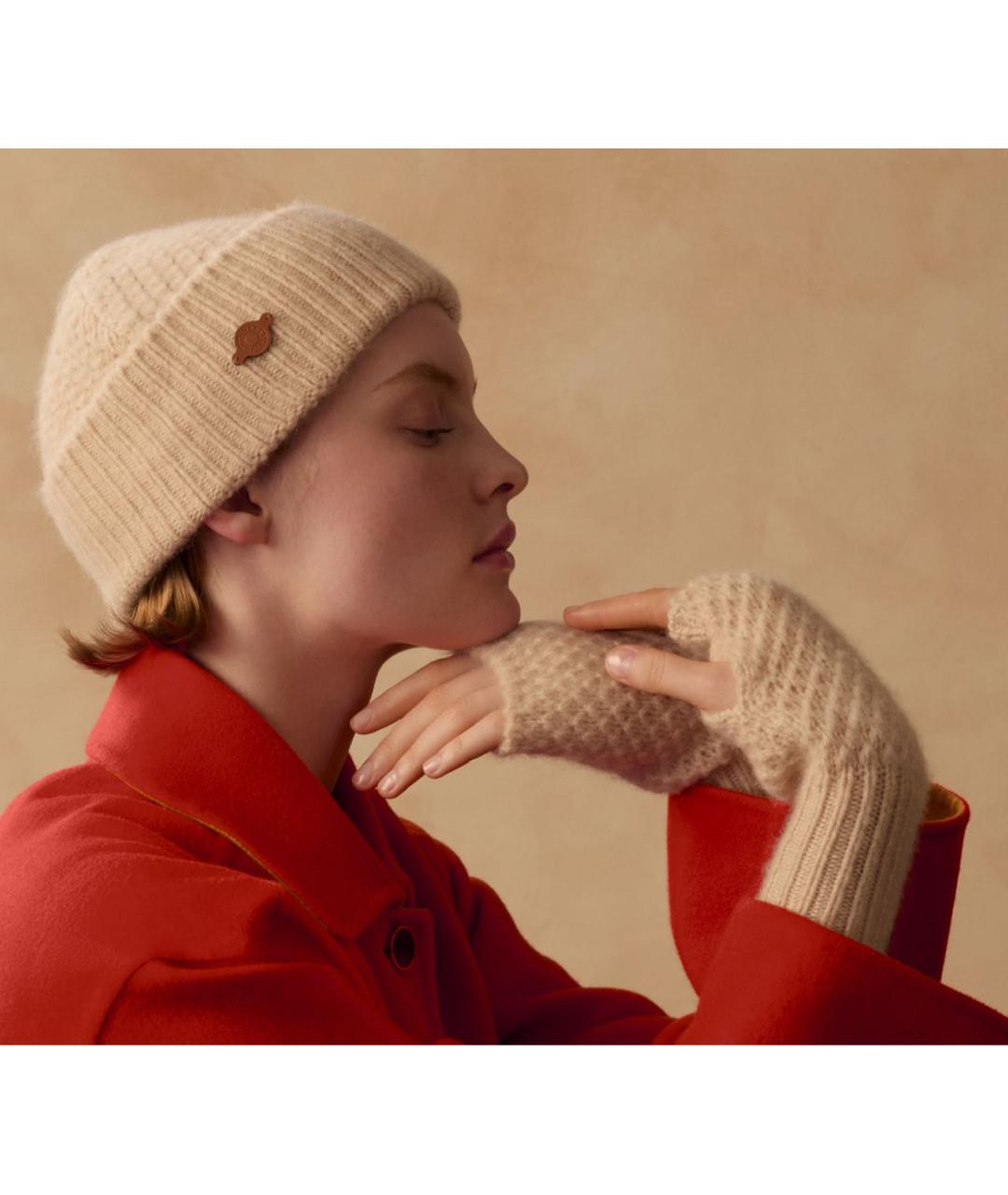 HERMES Бежевая кашемировая шапка, фото 8