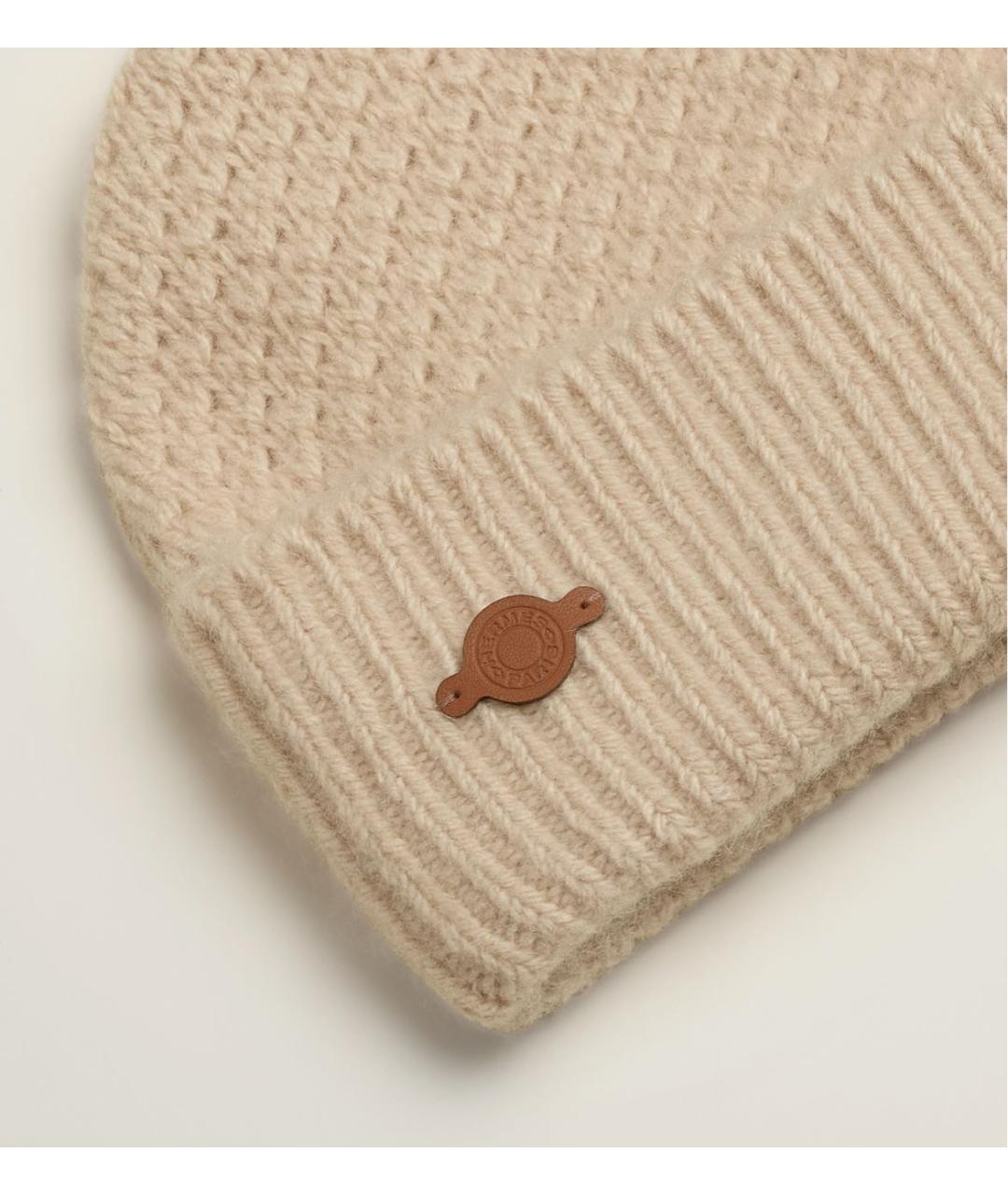 HERMES Бежевая кашемировая шапка, фото 3