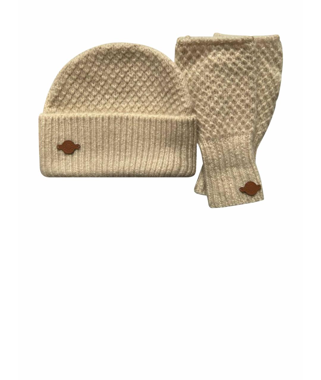 HERMES Бежевая кашемировая шапка, фото 1