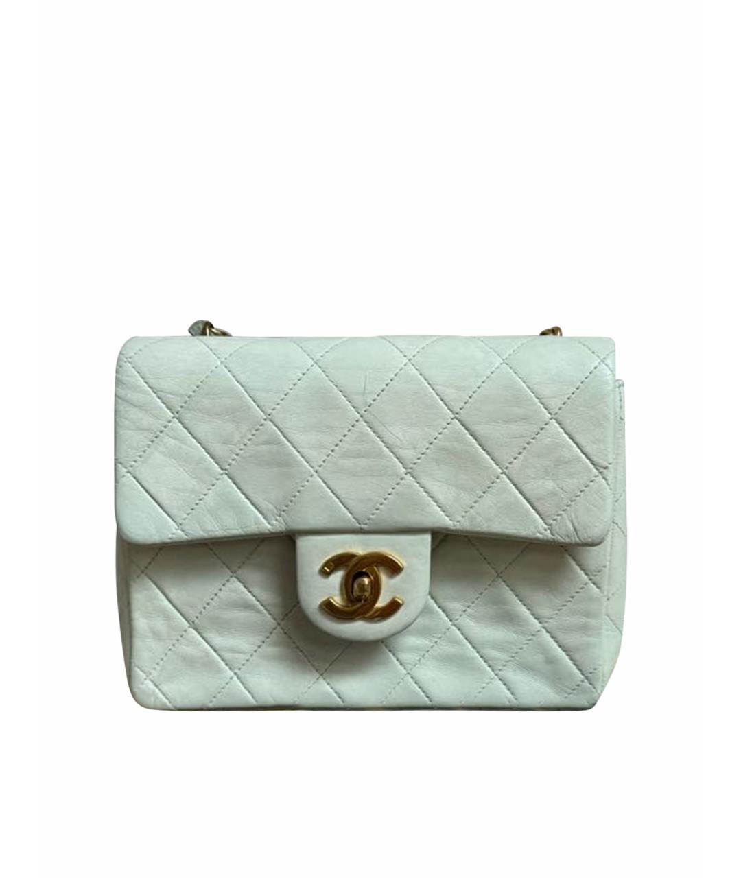 CHANEL Белая кожаная сумка через плечо, фото 1