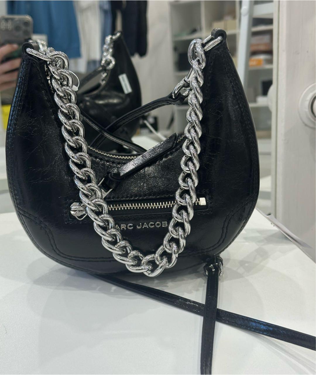 MARC JACOBS Черная сумка через плечо из лакированной кожи, фото 7