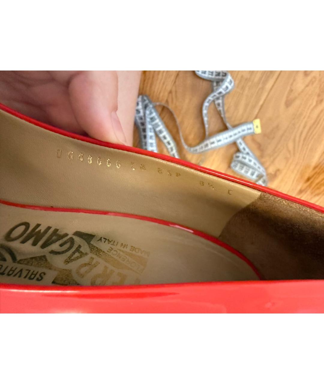 FERRAGAMO Красные туфли из лакированной кожи, фото 4
