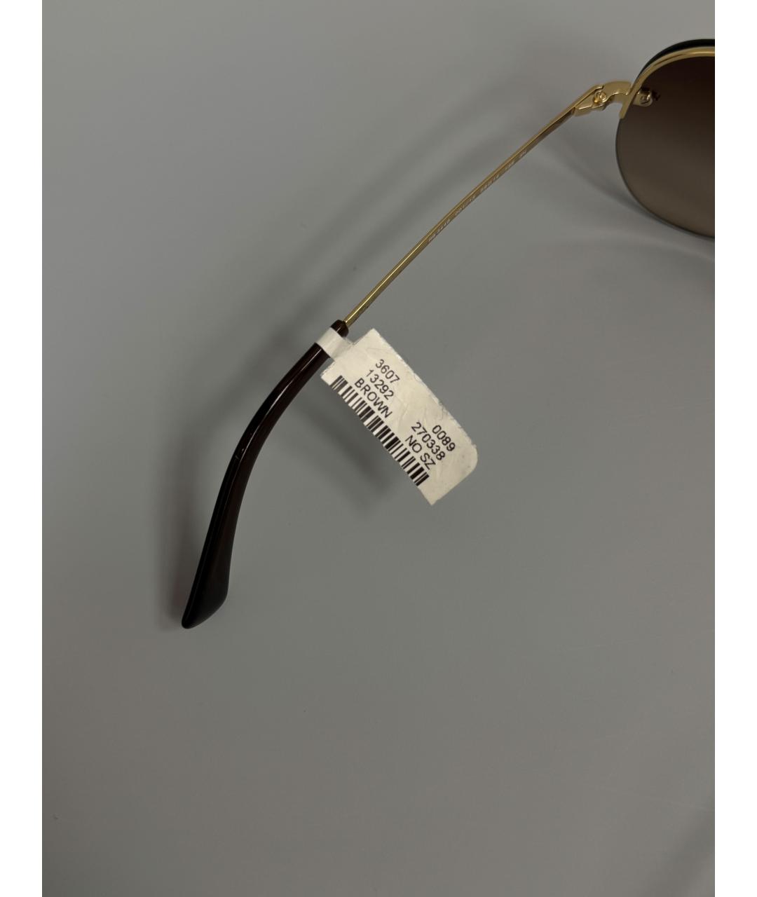 RAY BAN Коричневые металлические солнцезащитные очки, фото 5