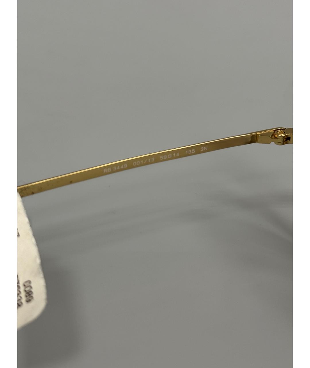 RAY BAN Коричневые металлические солнцезащитные очки, фото 6