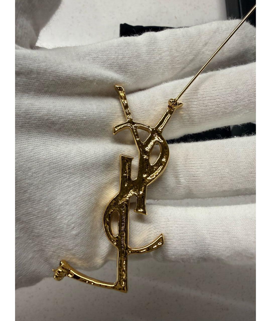 SAINT LAURENT Золотая металлическая булавка / брошь, фото 3