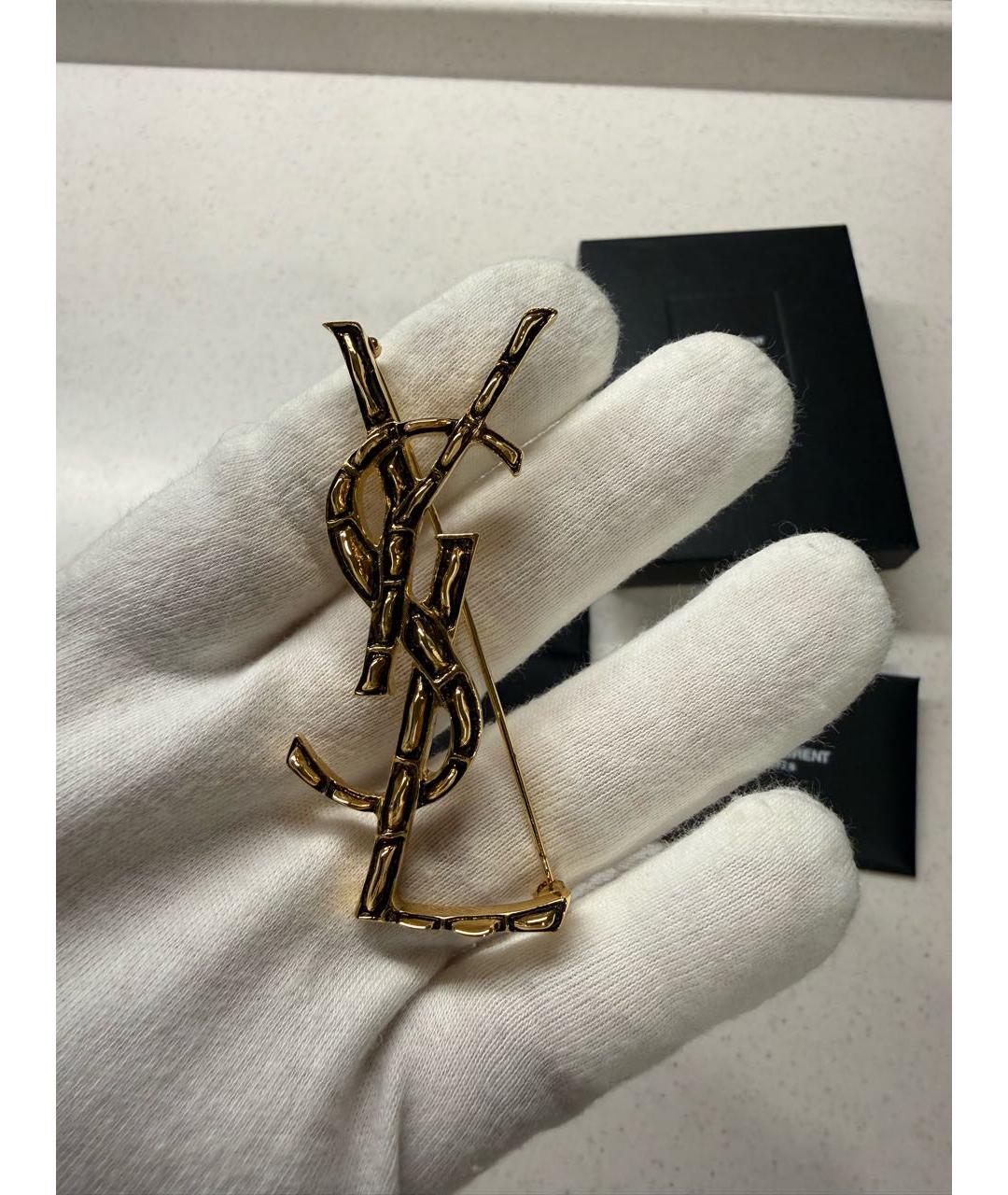 SAINT LAURENT Золотая металлическая булавка / брошь, фото 2