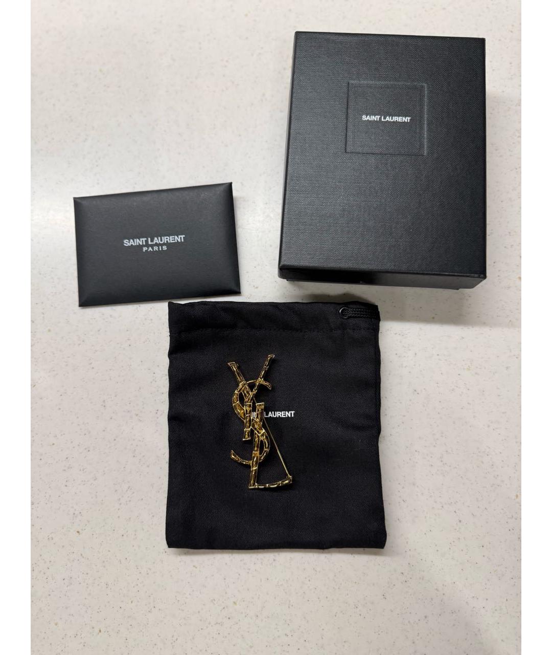 SAINT LAURENT Золотая металлическая булавка / брошь, фото 4