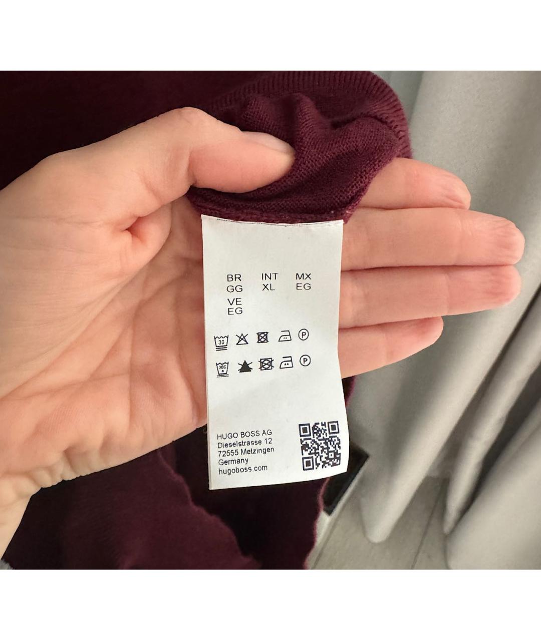 HUGO BOSS Бордовый шерстяной джемпер / свитер, фото 5