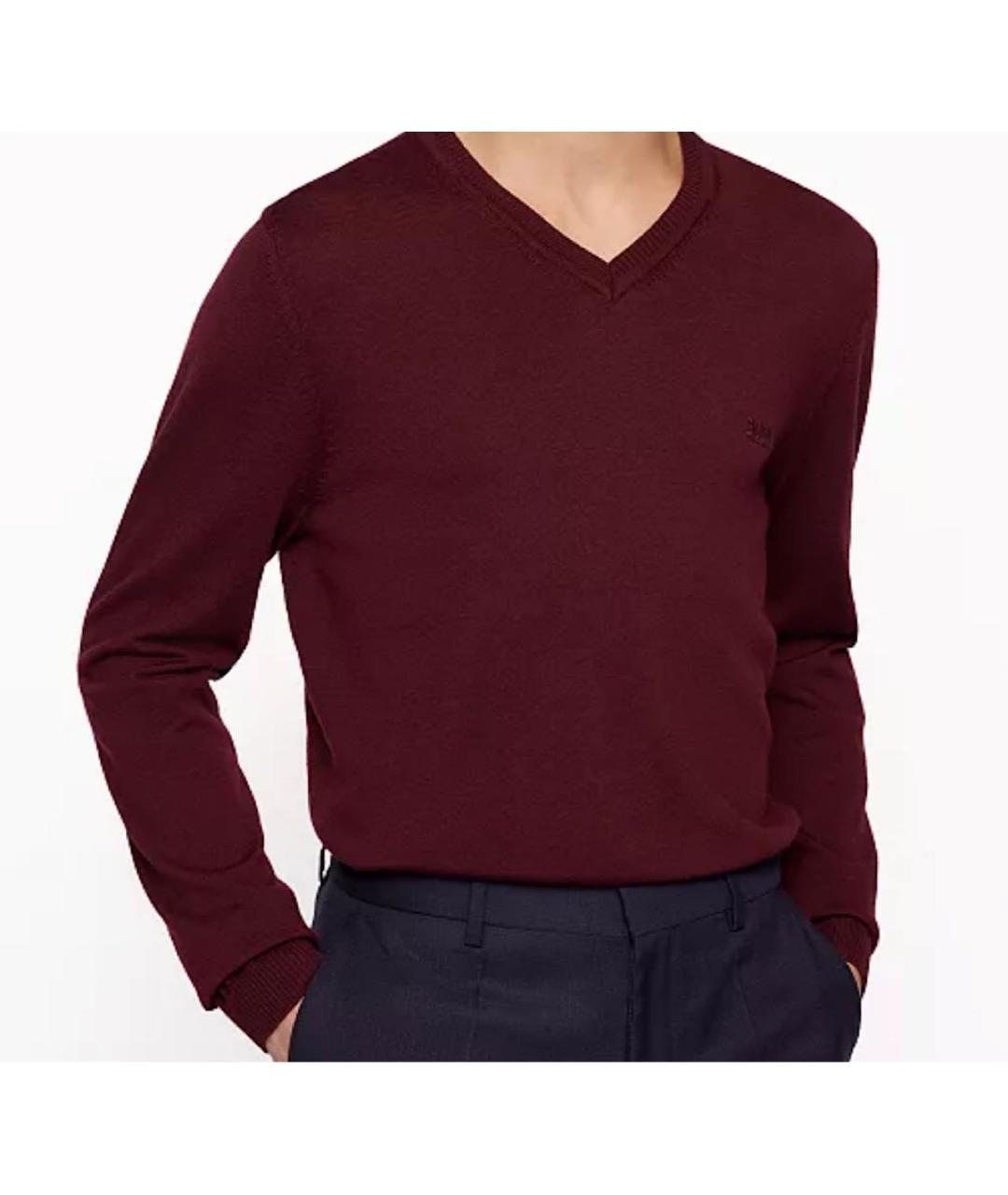 HUGO BOSS Бордовый шерстяной джемпер / свитер, фото 2