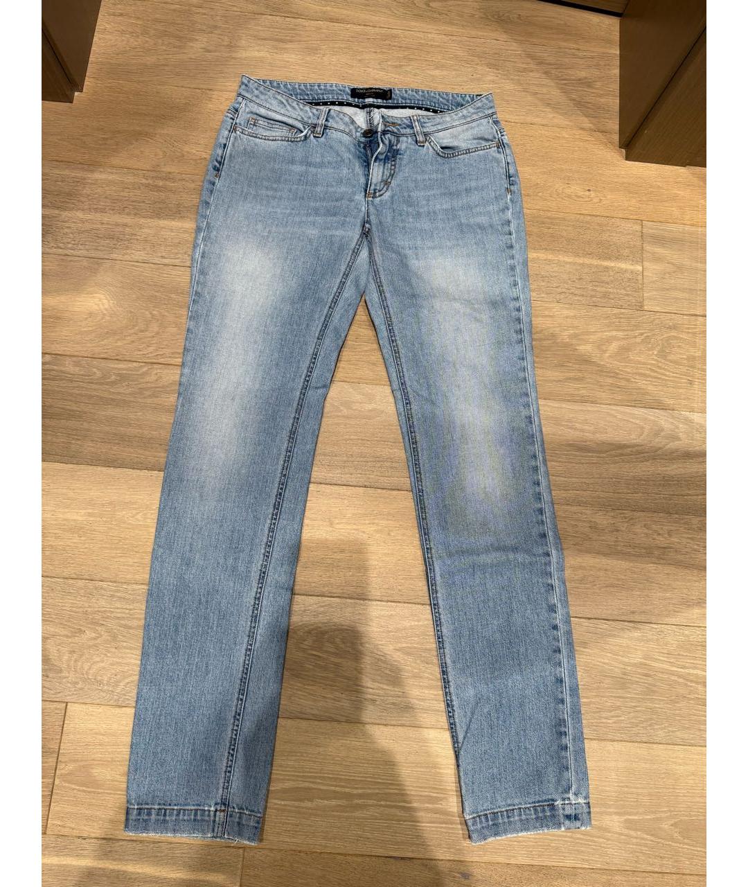 DOLCE&GABBANA Голубые прямые джинсы, фото 4