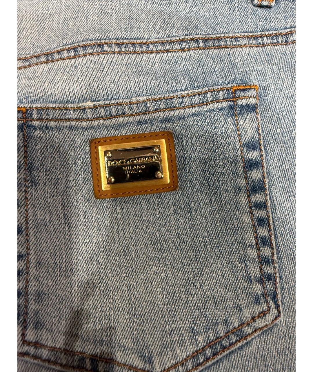 DOLCE&GABBANA Голубые прямые джинсы, фото 3