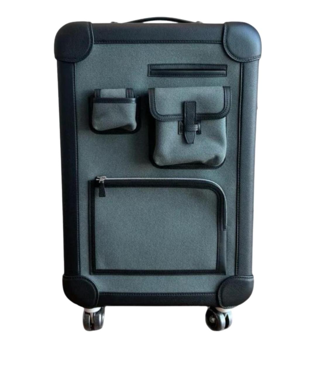 HERMES Хаки чемодан, фото 1