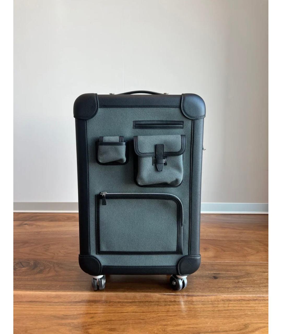 HERMES Хаки чемодан, фото 3