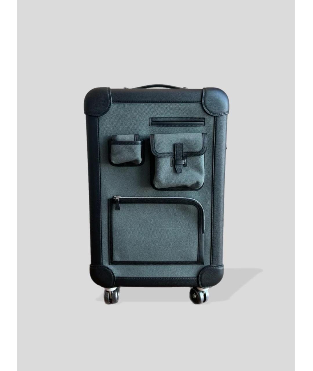 HERMES Хаки чемодан, фото 9