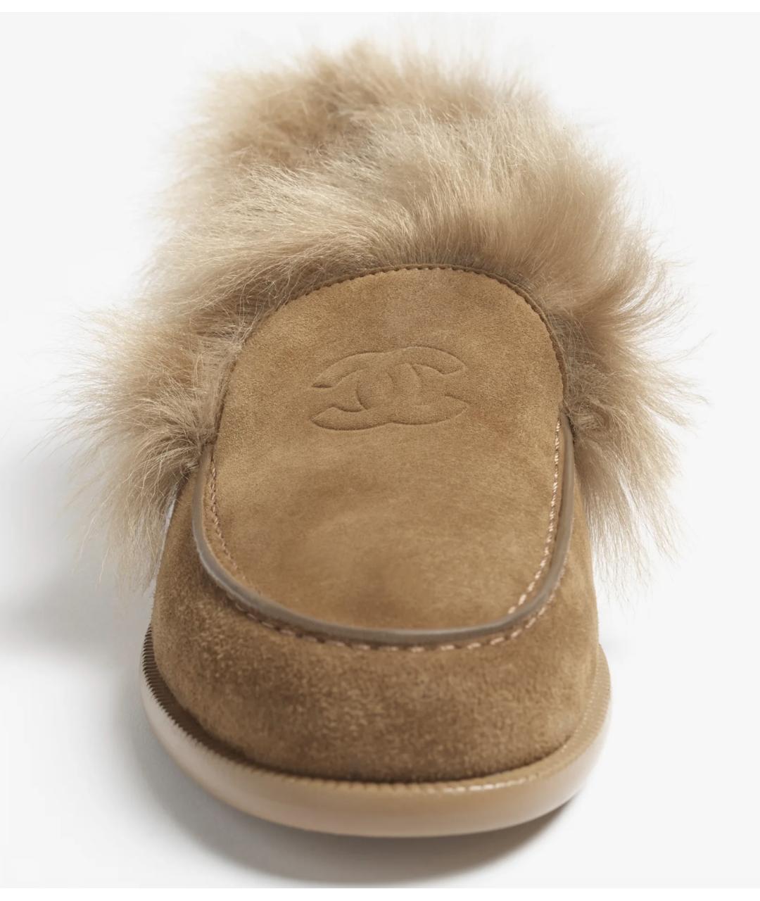 CHANEL Горчичные замшевые лоферы, фото 3