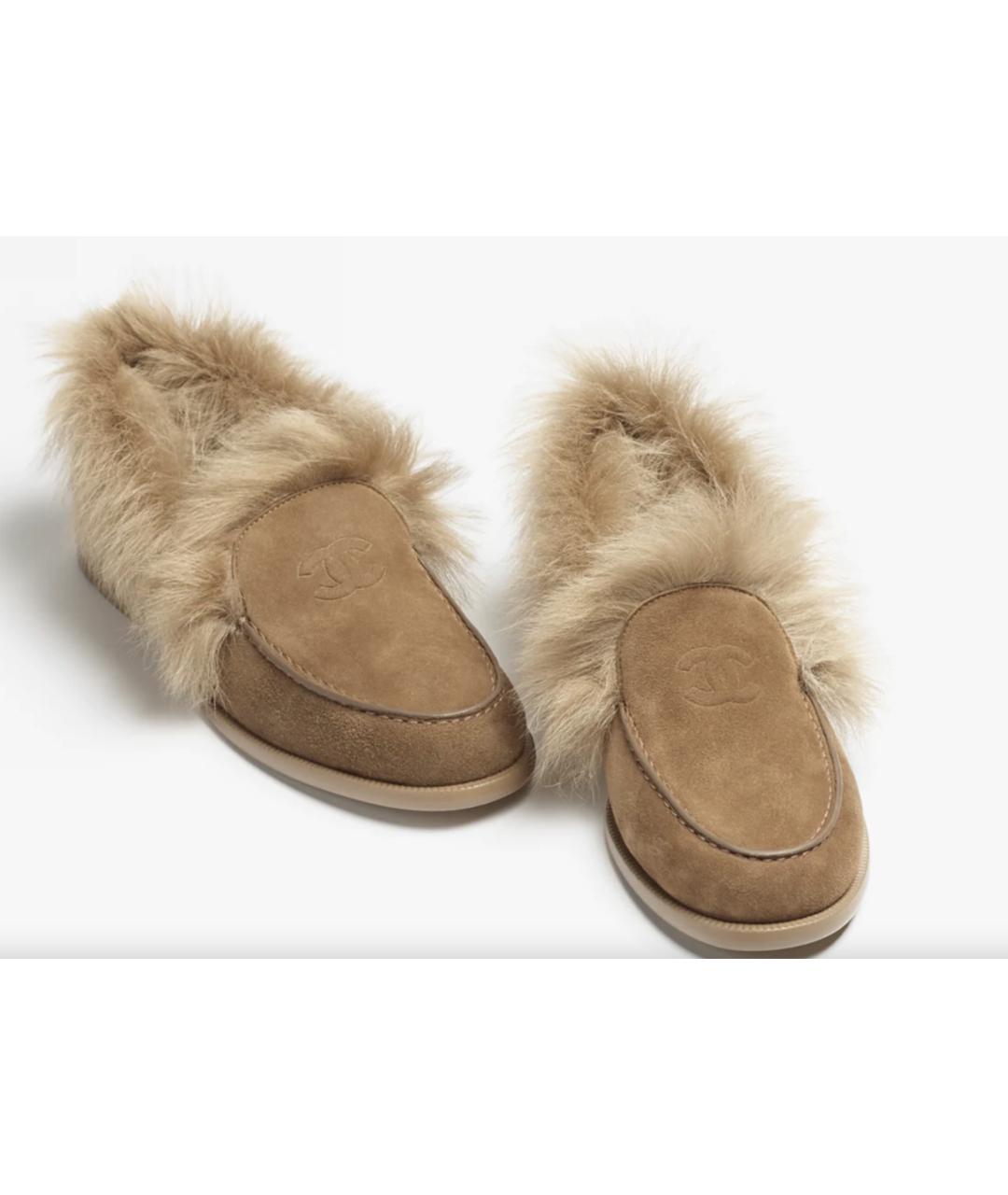 CHANEL Горчичные замшевые лоферы, фото 4