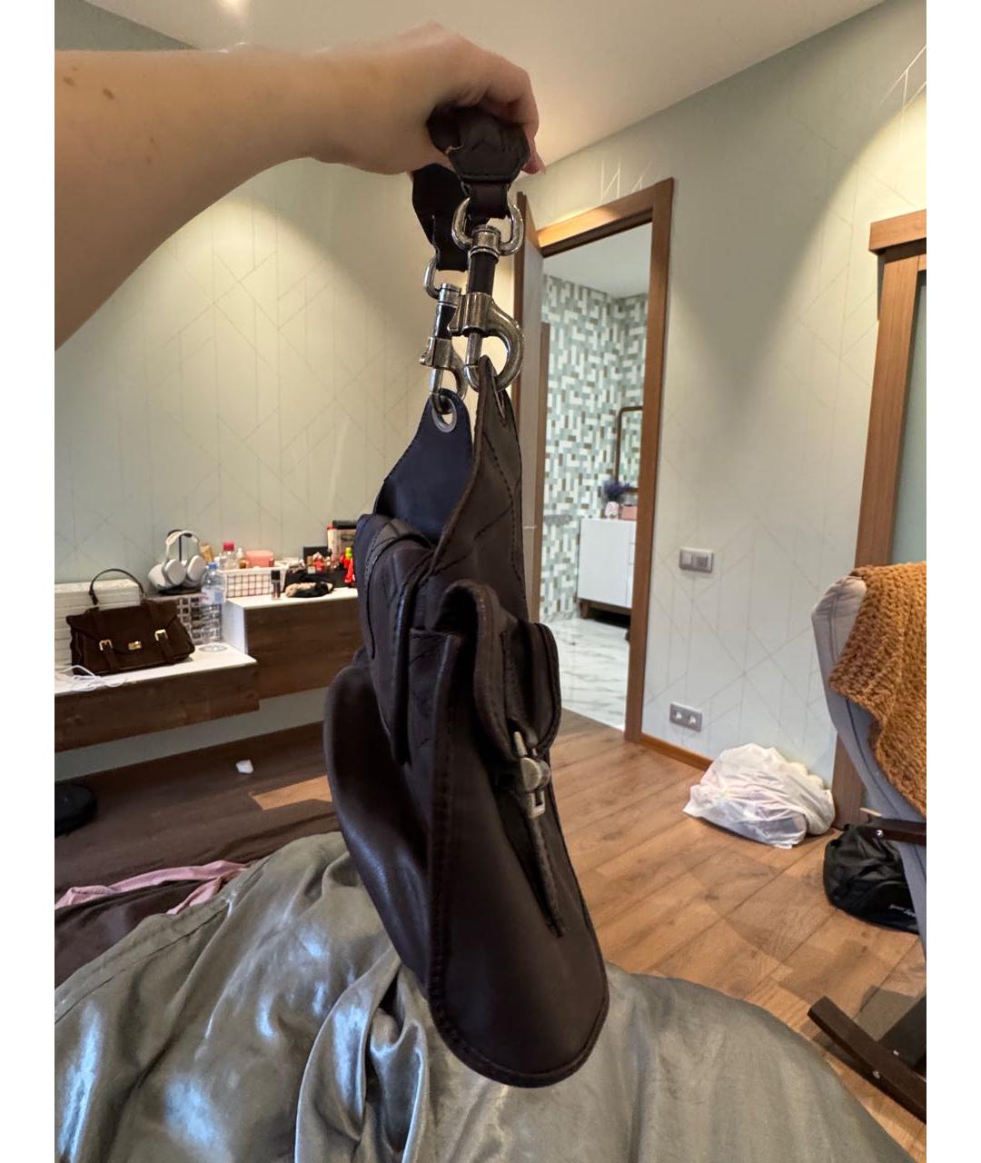 CHRISTIAN DIOR Коричневая кожаная сумка через плечо, фото 2