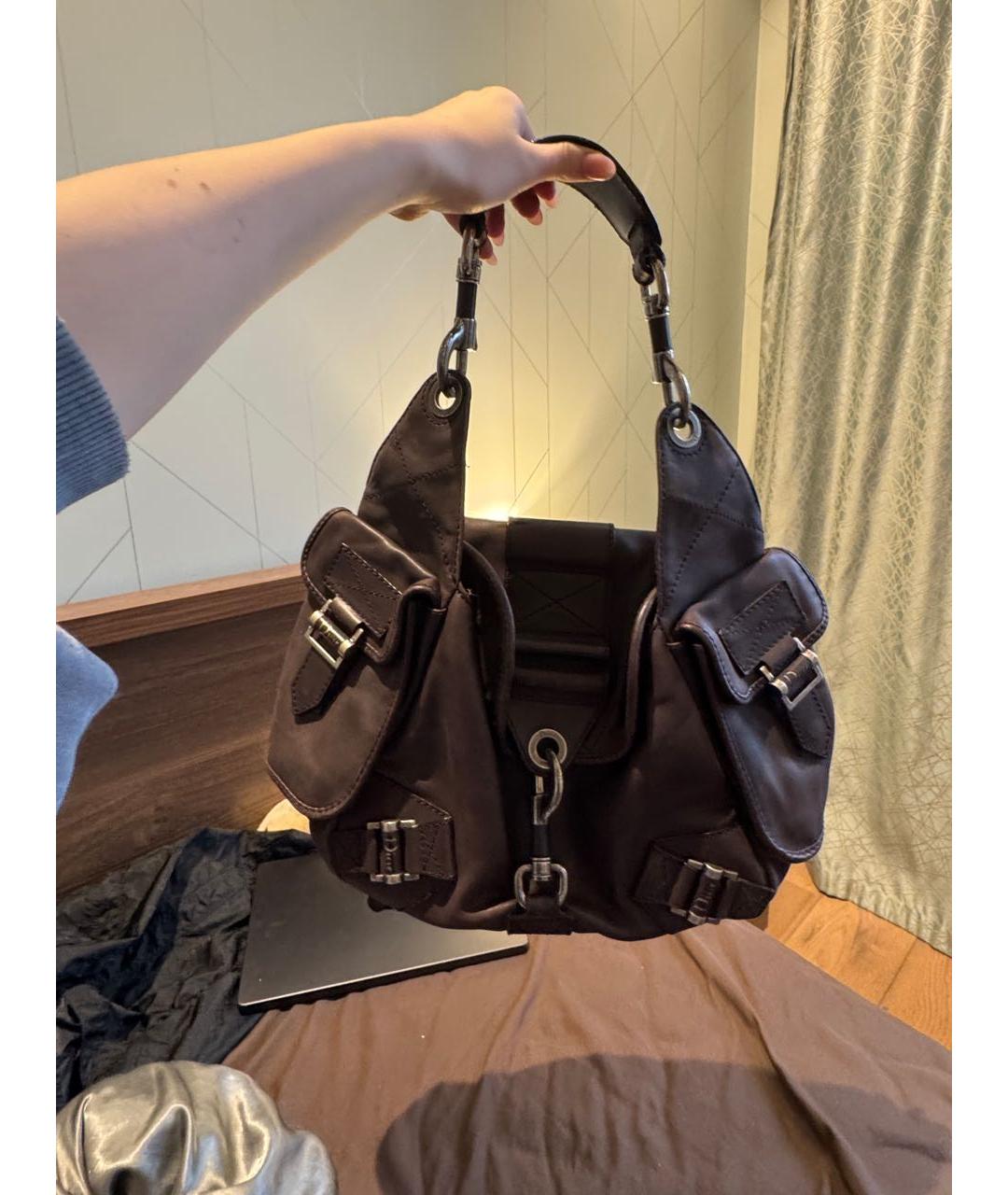 CHRISTIAN DIOR Коричневая кожаная сумка через плечо, фото 9