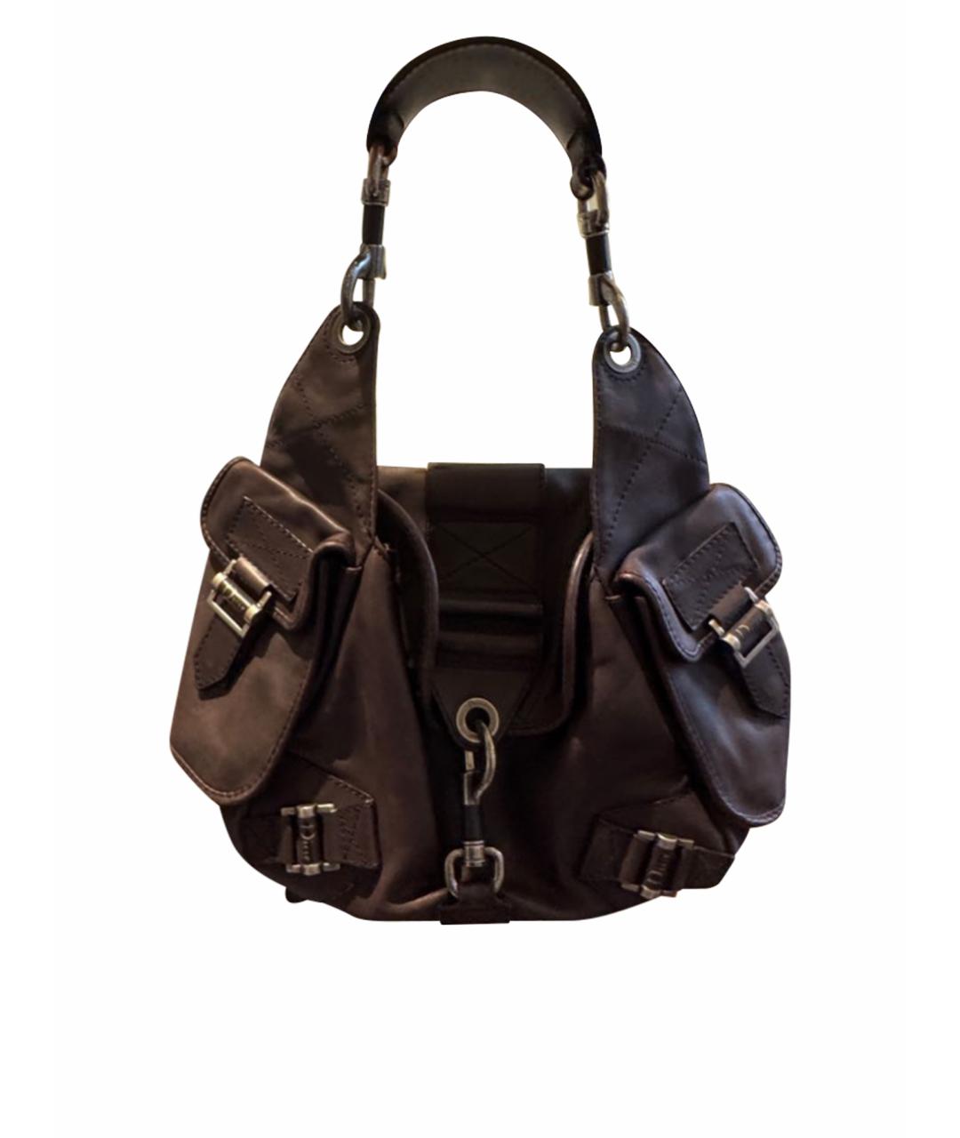 CHRISTIAN DIOR Коричневая кожаная сумка через плечо, фото 1