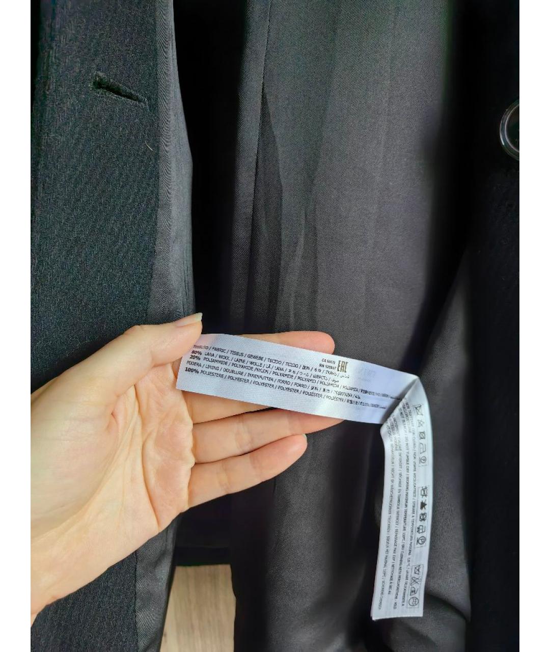 TWIN-SET Черное шерстяное пальто, фото 9