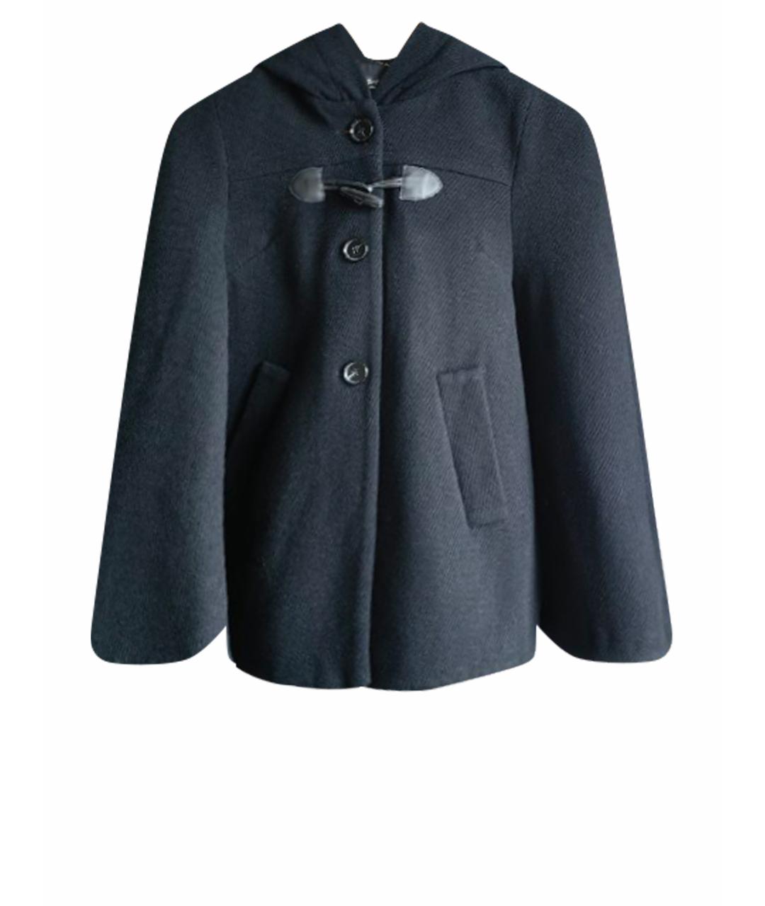 TWIN-SET Черное шерстяное пальто, фото 1