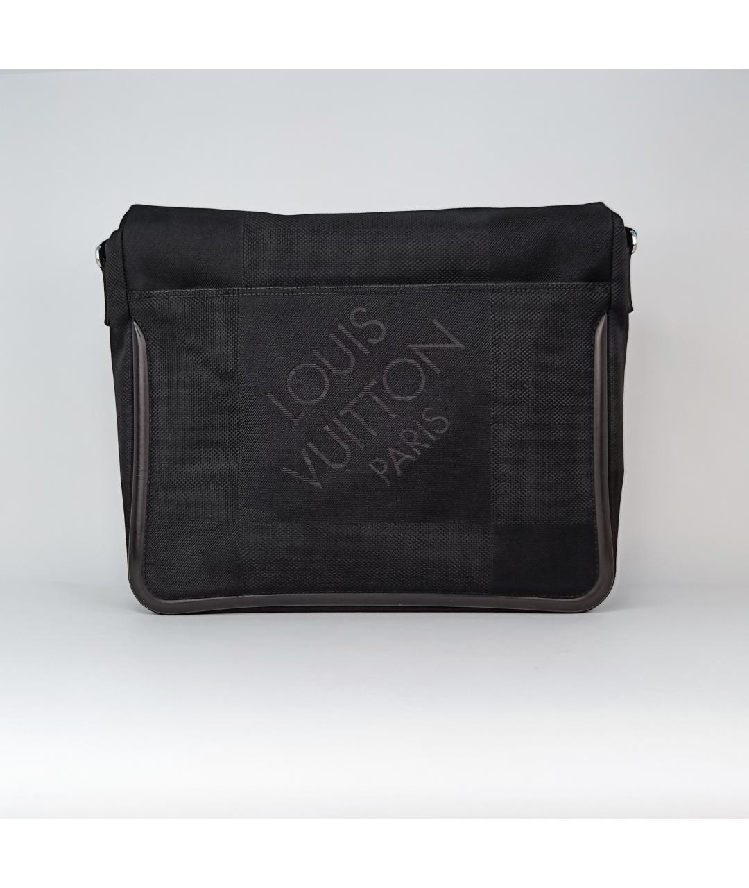 LOUIS VUITTON Черная тканевая сумка на плечо, фото 5