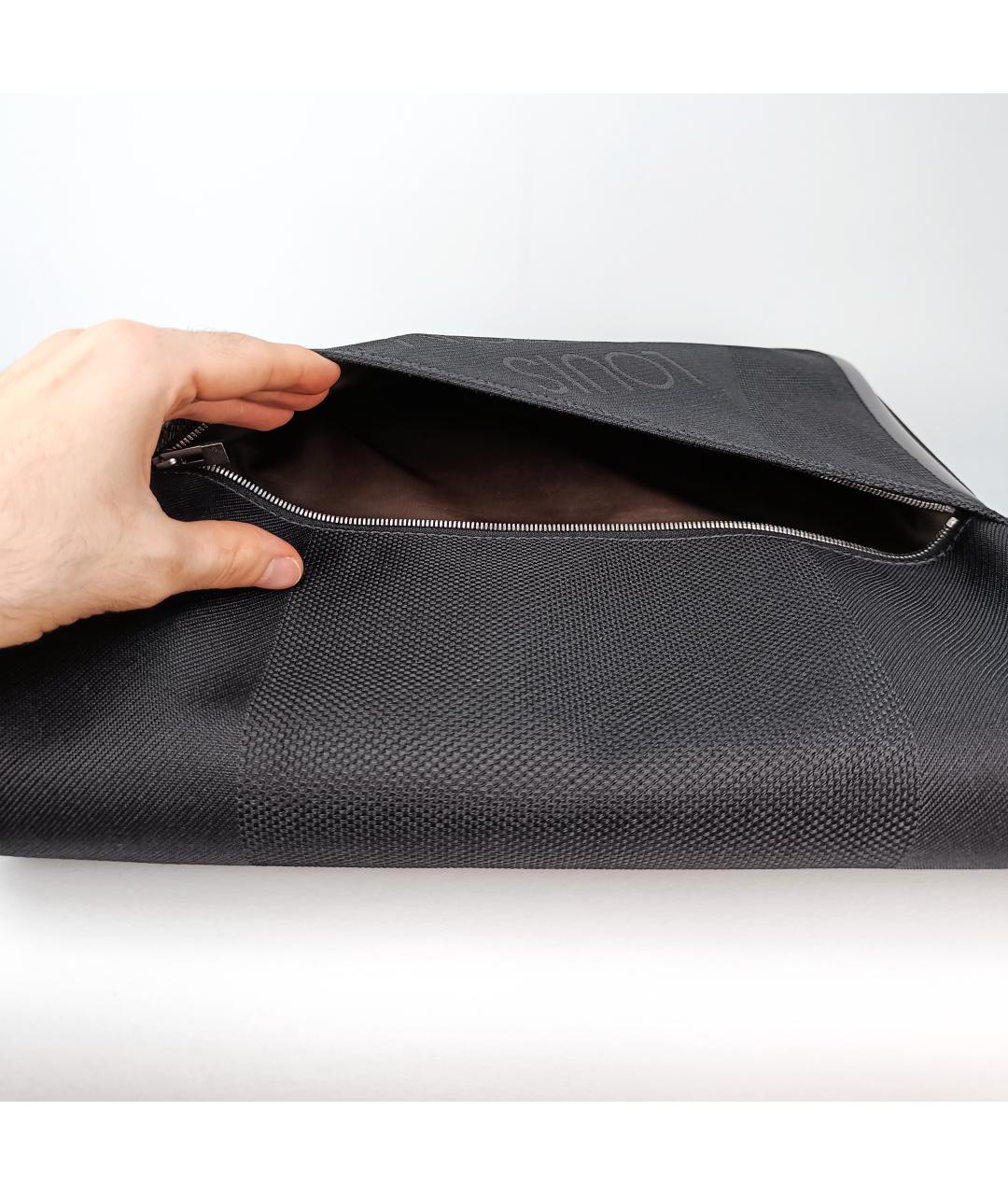 LOUIS VUITTON Черная тканевая сумка на плечо, фото 8