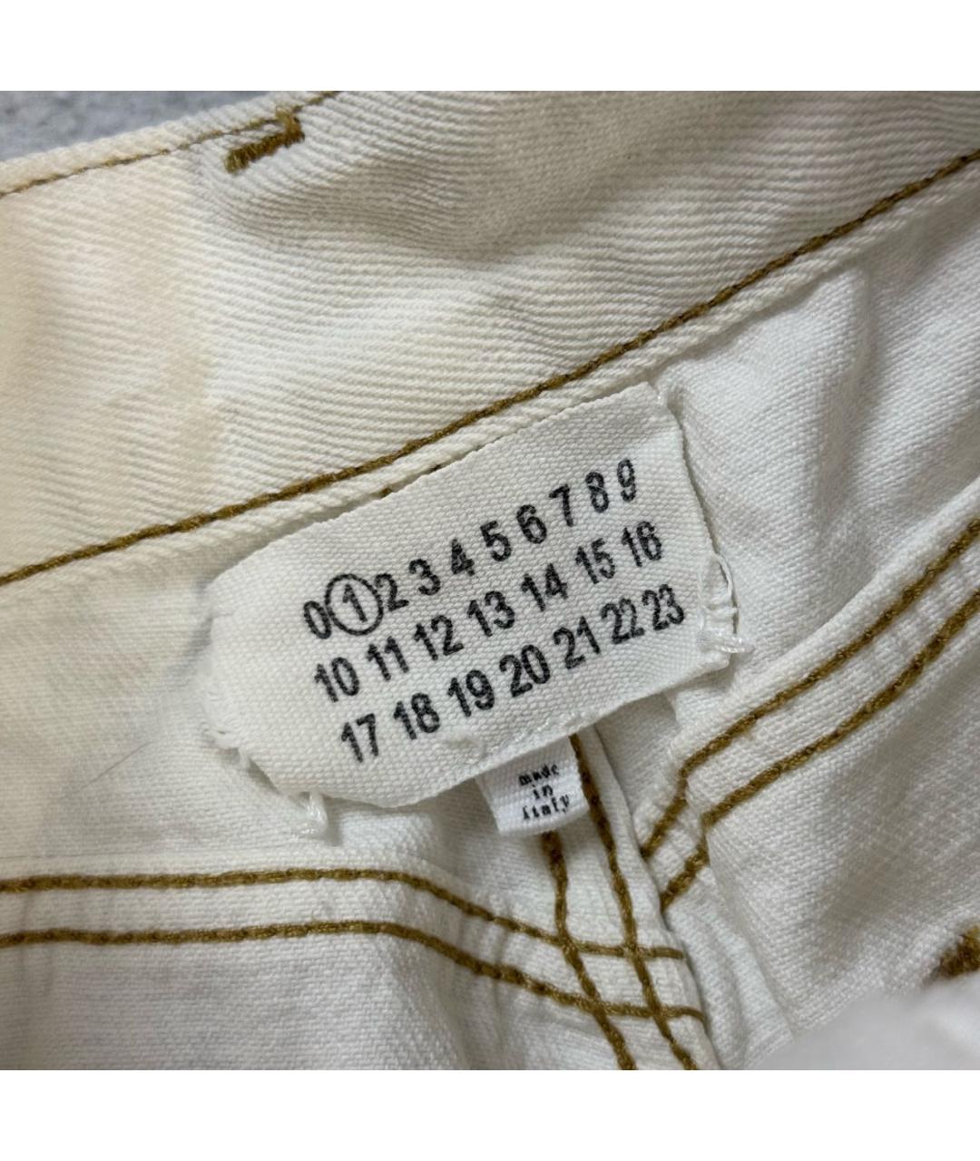 MAISON MARGIELA Белые хлопковые прямые джинсы, фото 5