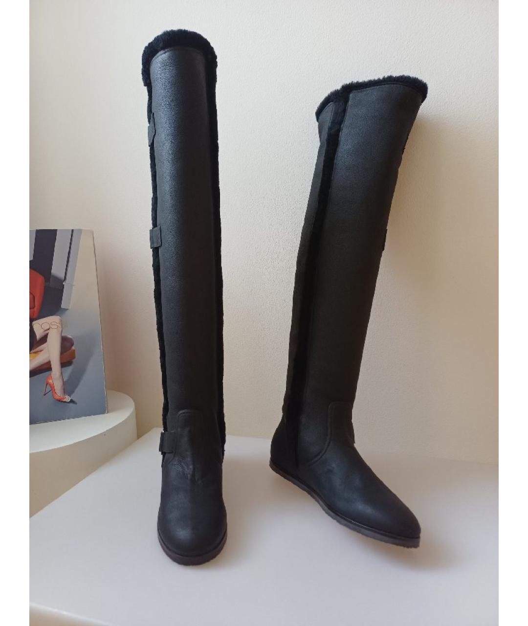 GIANVITO ROSSI Черные кожаные ботфорты, фото 5