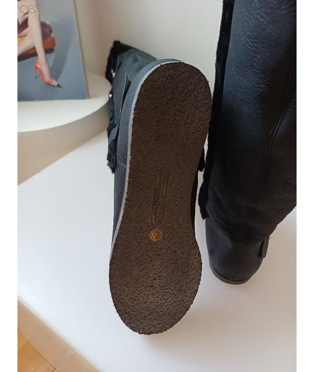 GIANVITO ROSSI Черные кожаные ботфорты, фото 8